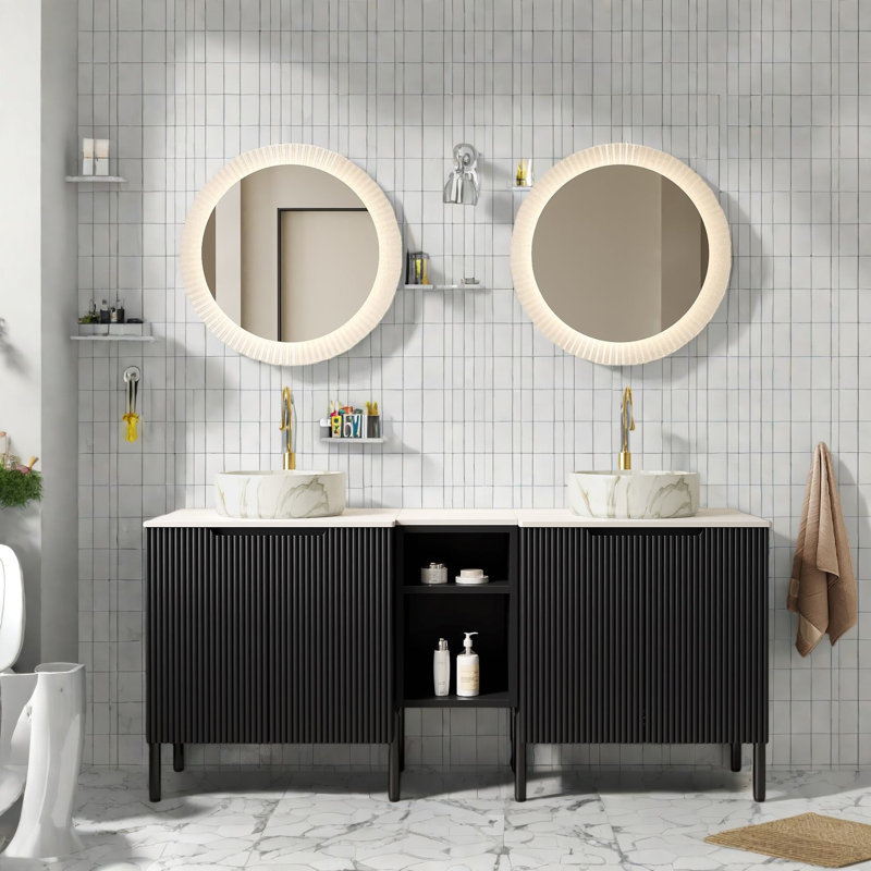 Meuble-lavabo moderne (doit inclure le meuble-lavabo et le lavabo) avec rangement