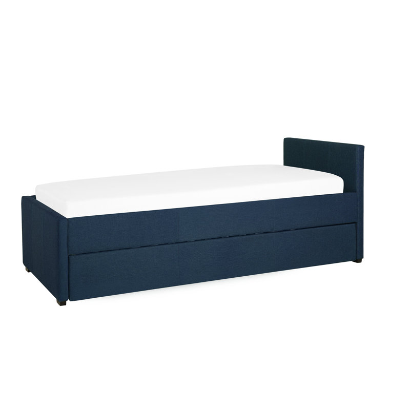 Shannen Upholstered Daybed with Trundle, Blue