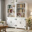 Bibliothèque blanche avec rangement et 5 tablettes pour la décoration intérieure Ilus H 71 po x l 27 po-2028080072-2049620350