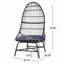 Chaise en osier moderne avec structure en rotin et fer, conception en grille, avec coussin - assise de patio confortable de P 30,5 po (H 53 po)