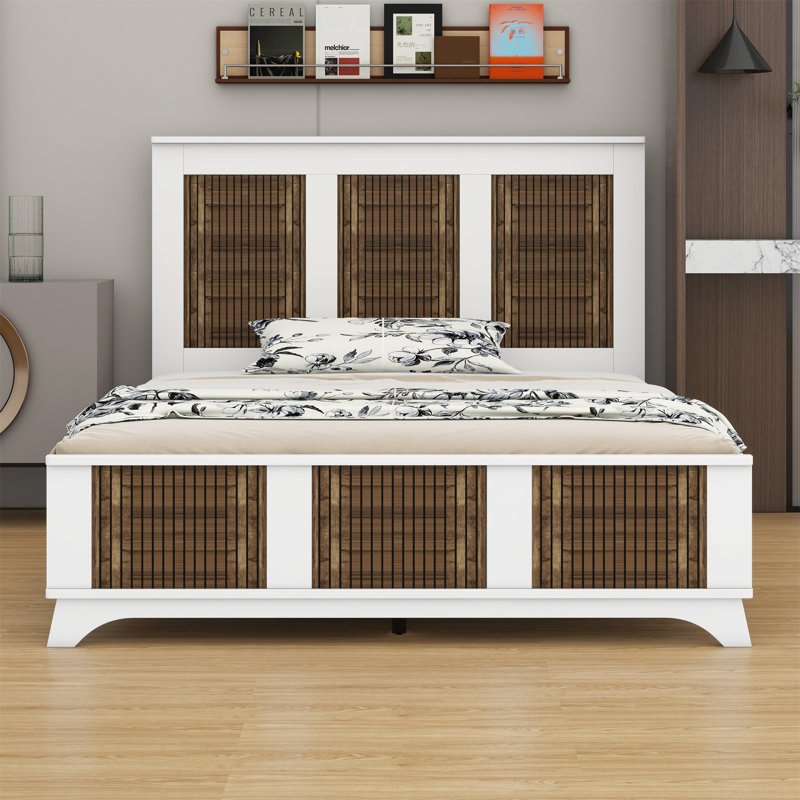 Lit plateforme Farmhouse, Blanc, Grand lit