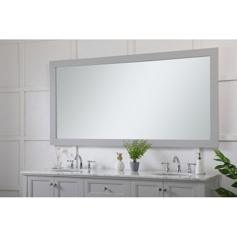Miroir de salle de bain moderne et contemporain Metcalfe, 36" x 72", gris