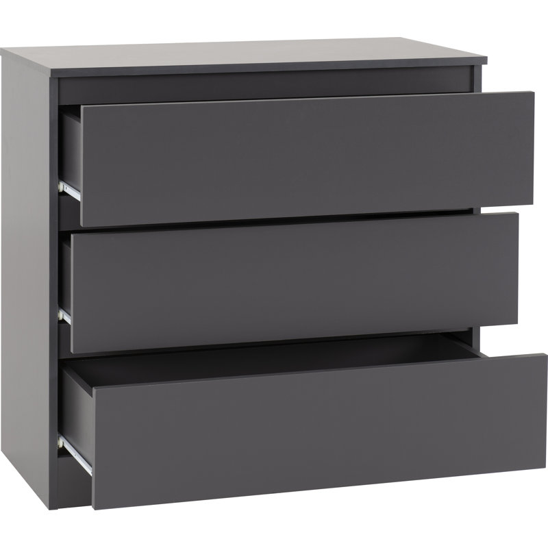 Braunstein 3 Drawer Chest, Grey