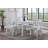 Eisley Rustic Farmhouse Transitional 5-Piece Dining Set â€“ Grey Linen Upholstered Chairs, Rectangular Table, Easy Assembly