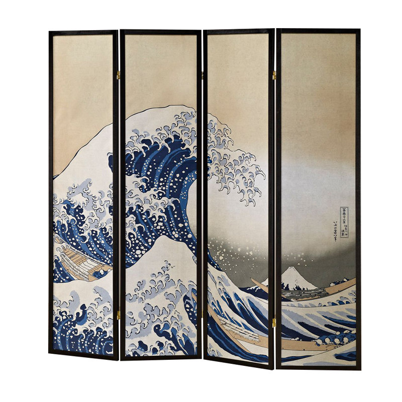 The Great Wave 4-Panel Room Divider