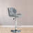 Swivel Upholstered Adjustable Height Counter Stool with Metal Frame