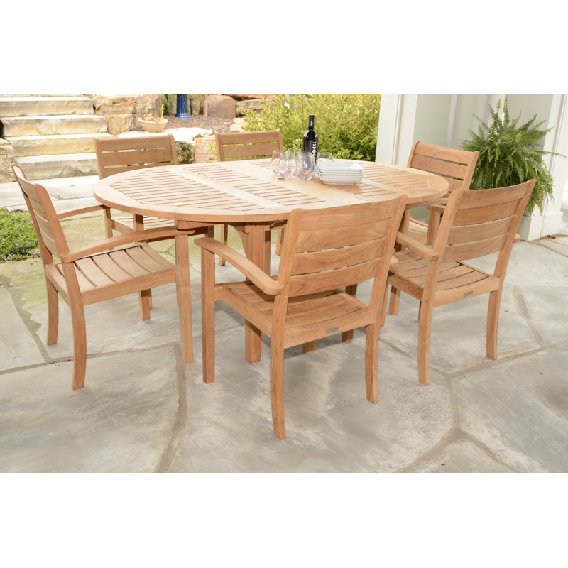 Chelsea Round Teak Outdoor Extension Table 48"-72"