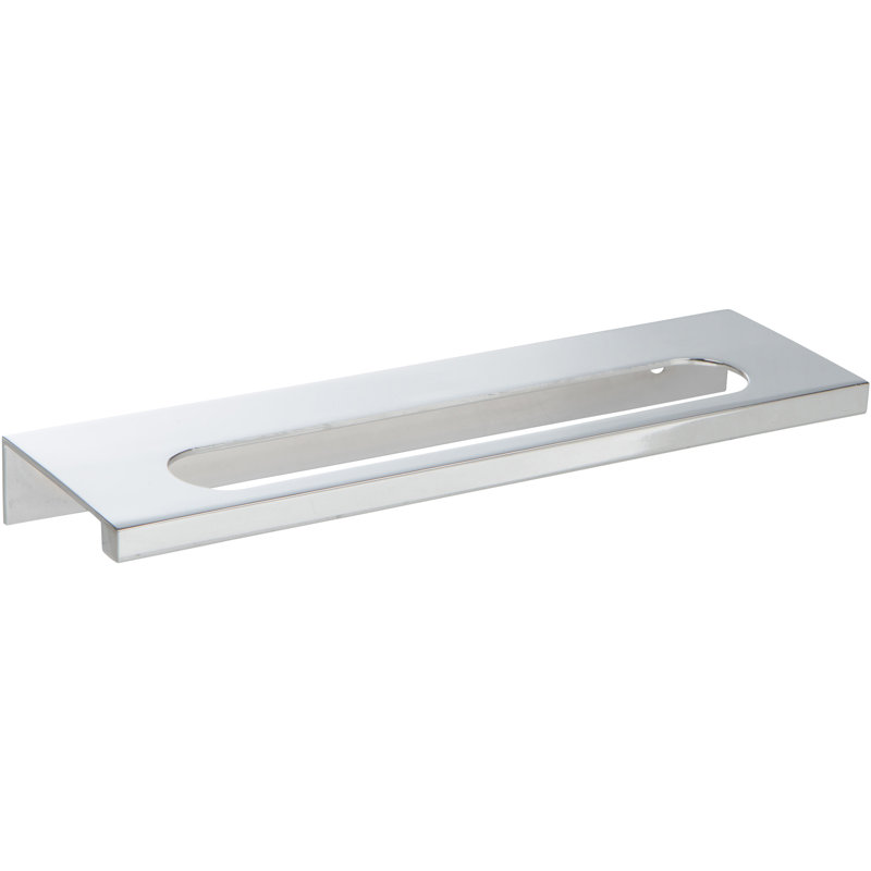 Modern Polished Chrome Finger Pull with Mounting Hardware