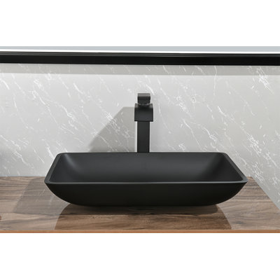 L 14,38 po - l 22,25 po - 4 3/8 po Lavabo de salle de bain vasque rectangulaire H