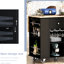 Black Kitchen Cart With Power Outlet And Drop Leaf. Large Capacity, Wine Rack. Construction Easy Mobility Incorporated Island In Black. Down Leaf Function, Cellar, Space Solution-1758757773
