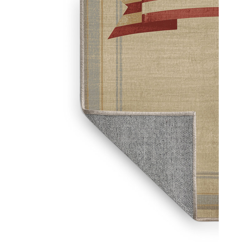 Tapis brun et beige à motif abstrait moderne et contemporain lavable à la machine Moravian du 4 juillet, 5 x 7