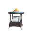 Table basse ronde pour l'extérieur avec 1 table basse en verre trempé transparent