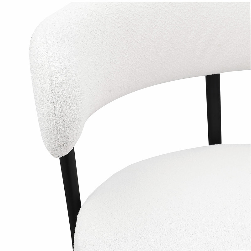 Ensemble de 2 tabourets de bar à hauteur de comptoir avec repose-pieds en métal noir avec repose-pieds pour la salle à manger, blanc