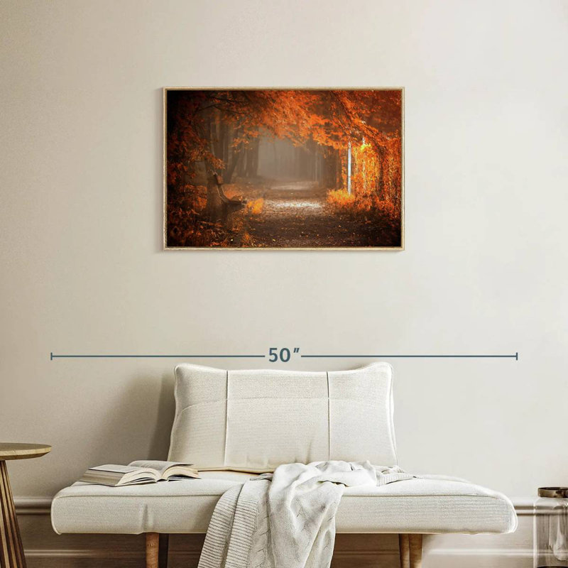 En attente de chute, Cadre flottant en bois naturel, 31 po x 21 po