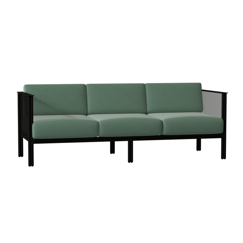 Jax Outdoor 3 - Seat Patio Sofa, Textured Black, Denver Scarlett Sunbrella®