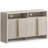 60" Modern Fluted Sideboard Buffet Cabinet With 4 Doors And Adjustable Shelves, Credenza Accent Cabinet with 2 Open Storage