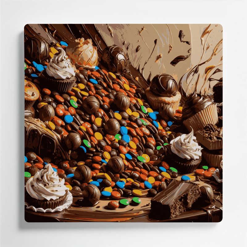 Desserts MandMs, art mural en métal brun, H 32 po x l 32 po