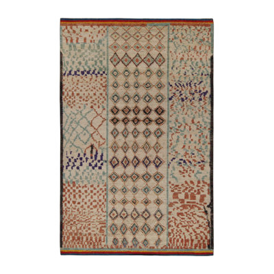 Moroccan Hand Knotted Geometric Area Rug