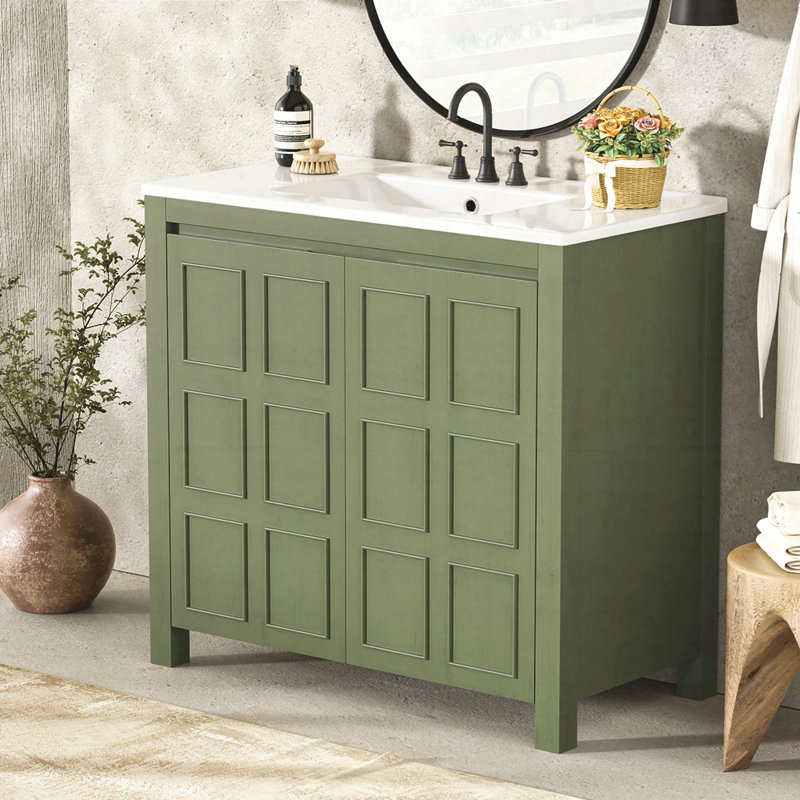 Organisateur de meuble-lavabo 36 po avec lavabo, ensemble d'armoire combiné, armoire de rangement pour salle de bain
