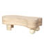 Table basse irrégulière avec plateau rabattable et compartiment de rangement caché