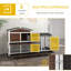 Rabbit Hutch Bunny Cage Outdoor 2-Tier with Wheels & Tray Brown