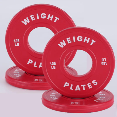 Rubber-Coated Steel Weight Plates Set, 1.25 LB x 4 Fractional Weight Plates, 2 Inch Hole Heavy Duty Bumper Plates for Home Gym, Strength Training and Powerlifting