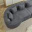 Canapé modulaire incurvé 111,5 po, chenille 4 places avec coussins, gris-295996413