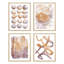 «Bathroom Decor Multicolor», orange, pastel, peinture, coups, formes abstraites, art mural, encadré sur papier, impression de 4 pièces-97762726-97762728