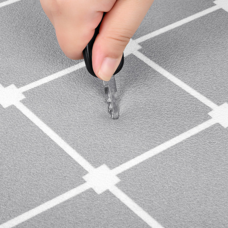 Arleht Anti-Fatigue Non-Skid Waterproof Kitchen Mat, Light Gray, Runner 17" x 28" + 17" x 48"