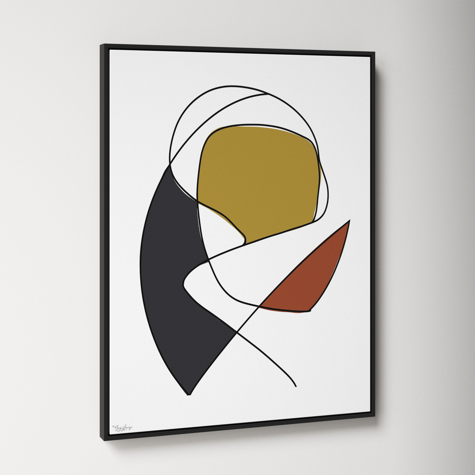Abstract Tribeca 3, 41.5" H x 31.5" W x 2" D, Black