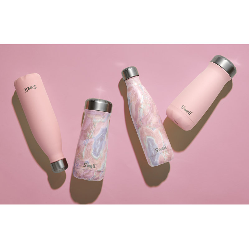 S'well Stainless Steel Water Bottle - 17 Fl Oz - Triple-Layered Vacuum-Insulated Containers, Geode Rose, 25.oz