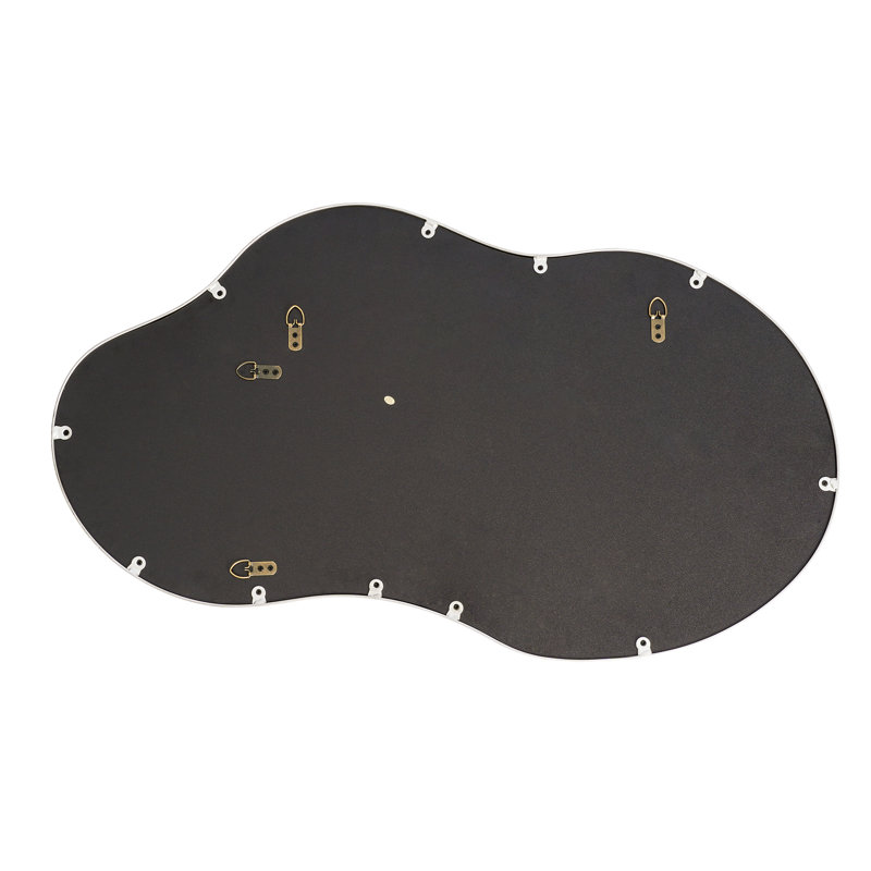 Asymmetrical Metal Wall Mirror, Black, 82cm H x 48cm W