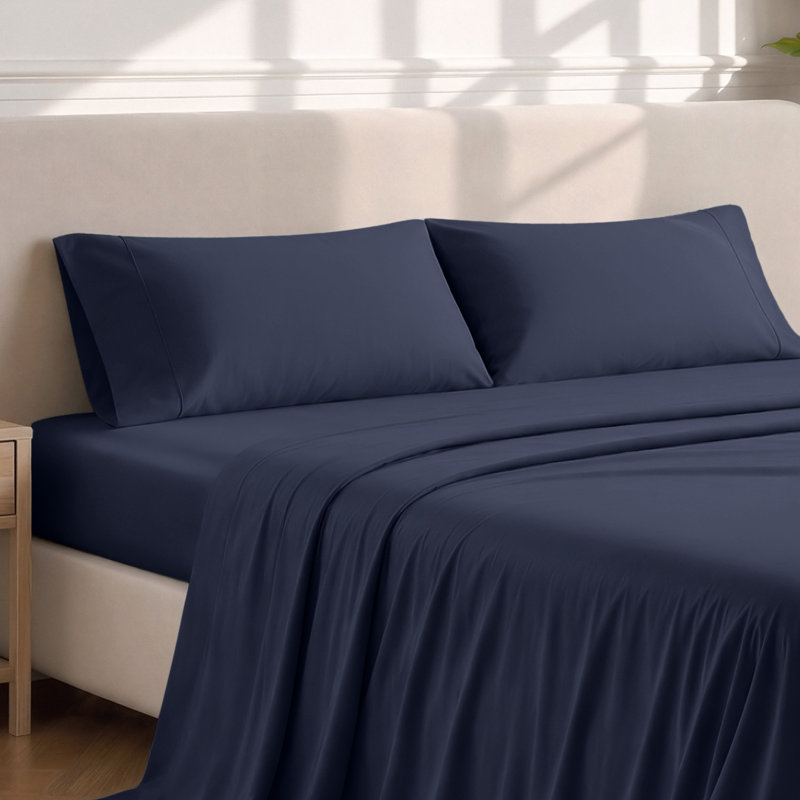 Soft Microfiber Pillowcase Set, 2 King Pillowcases, Midnight Blue