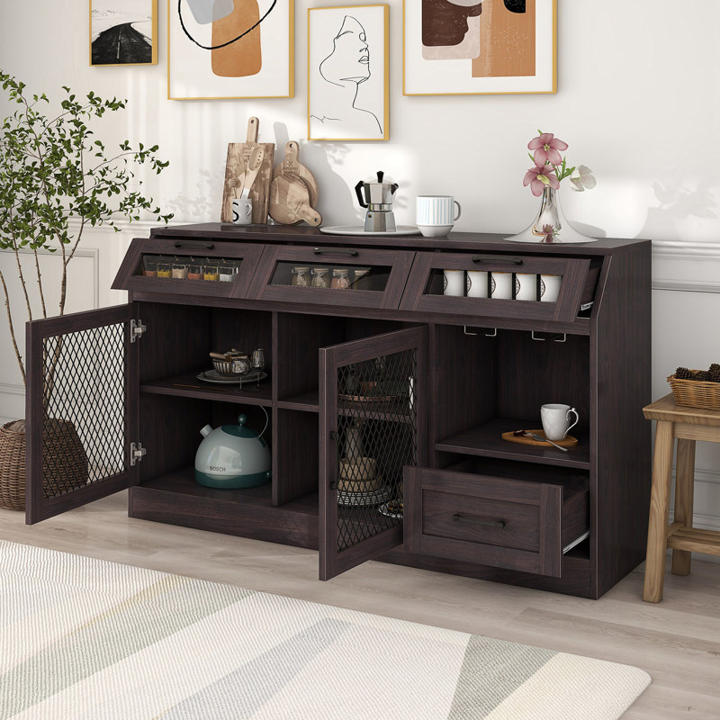 Buffet de 54,01 po, crédence de rangement, buffet, Espresso