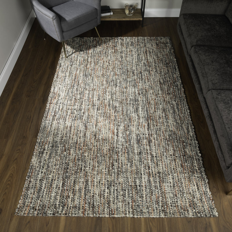 Tapis en laine crocheté à la main Isabell Canyon, Rectangle 8 pi x 10 pi