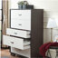 Armoire 5 tiroirs blanche et couleur café