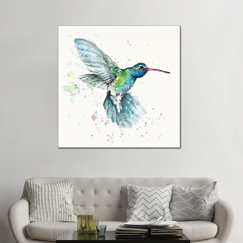 «Hummingbirds Flurry» par Sillier Than Sally - reproduction d'art, H 12 po x l 12 po x P 1,5 po, Non mat, Toile tendue