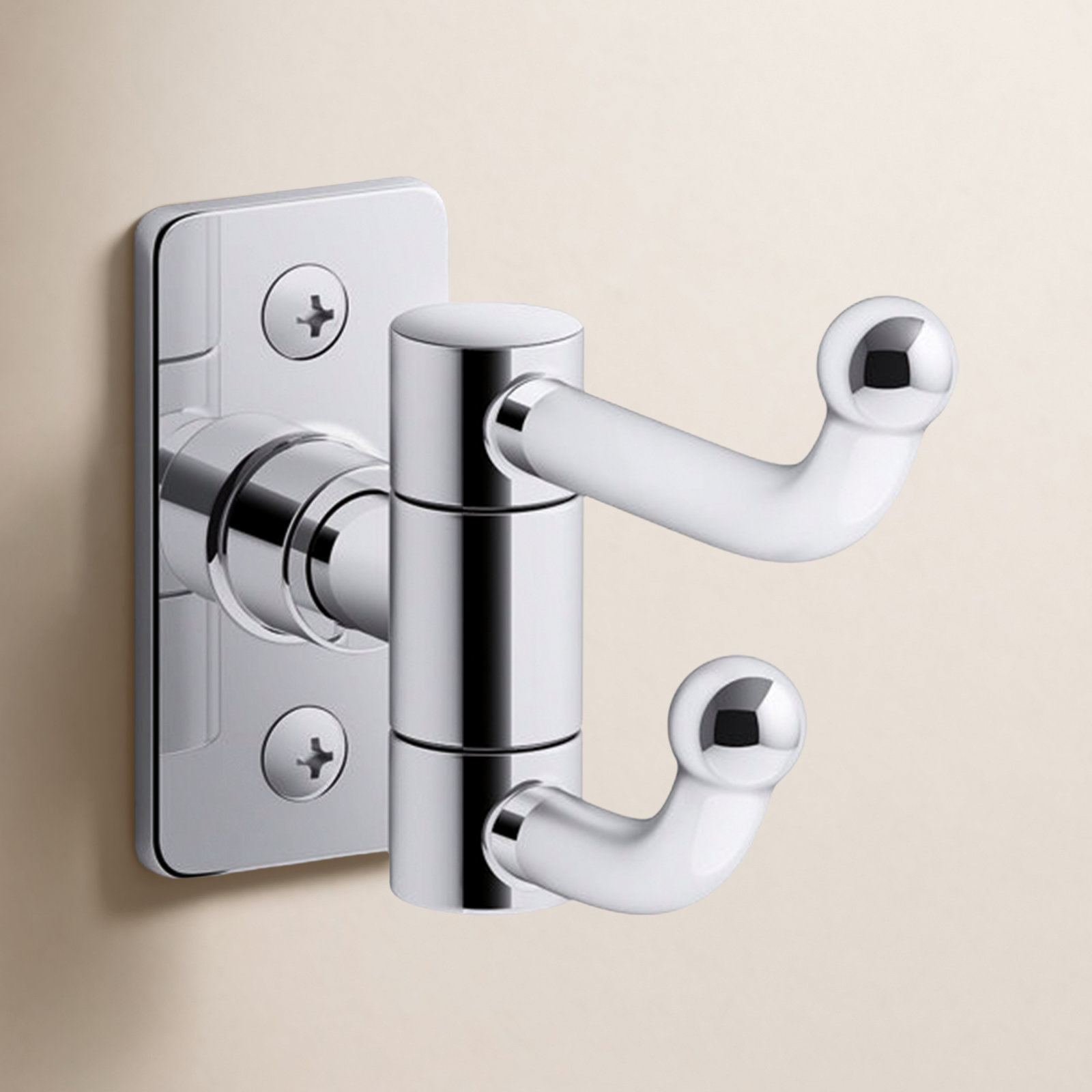 Castia by Studio McGee Double Robe Hook, Polished Chrome