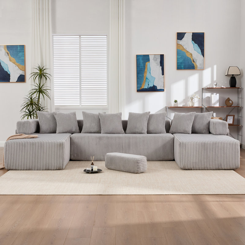 [Nouveauté] [Fourni] Canapé modulaire en U de 146 po, Gris