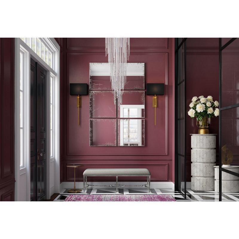 Rene Flat Metal Wall Mirror, 24" H x 24" W
