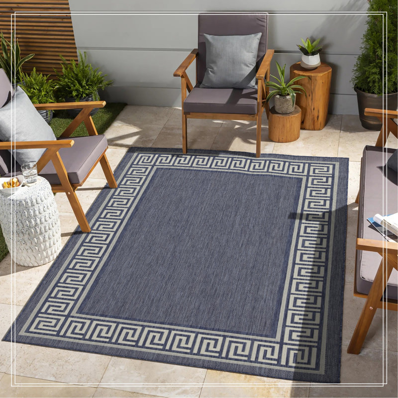 Tapis bleu intérieur / extérieur, Rectangle 7 pi 10 po x 10 pi 3 po