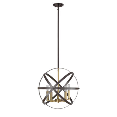 Avers 5 - Light Steel Dimmable Globe Chandelier