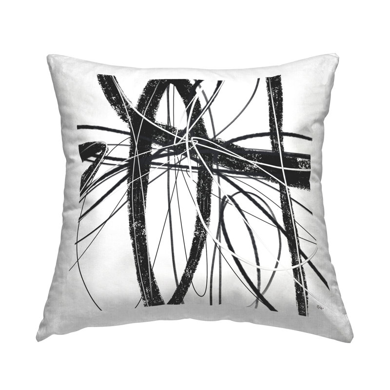 Conception de coussin décoratif abstrait à lignes tourbillonnantes abstraites par Lisa Ridgers