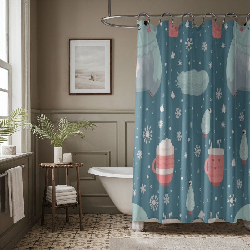 Rideau de douche Chibi Seal Cozy - Premium, H 74 po x l 71 po