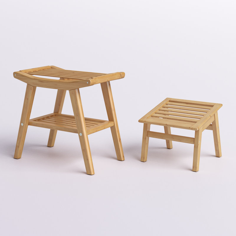 Banc de douche en bambou l 19,5 po Poulsbo Ochoa