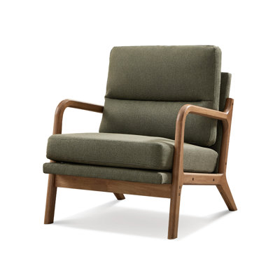 Salma 25.59" W Linen Blend Upholstered Armchair