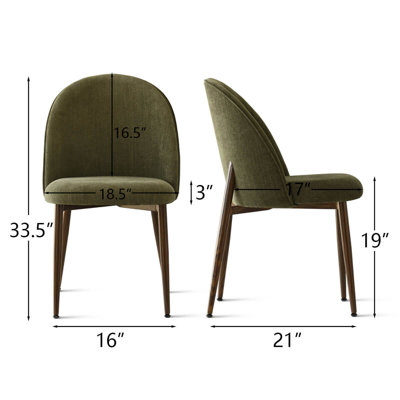 Upholstered Dining Chair with Metal Legs