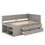 Lit de jour avec tiroirs et tablettes-443369930