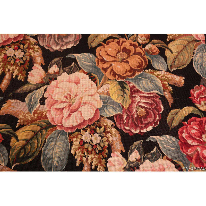 Nazmiyal Collection Floral Antique English Jewel Tone Needlepoint Rug ...