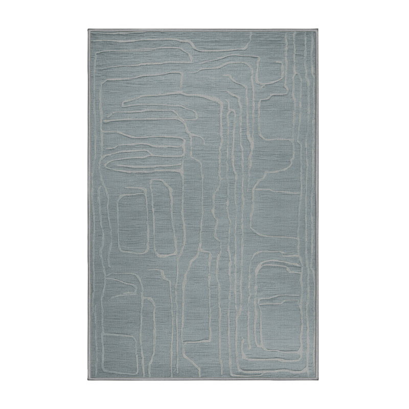 Tapis abstrait gris lavable à la machine, Rectangulaire 2 pi x 3 pi